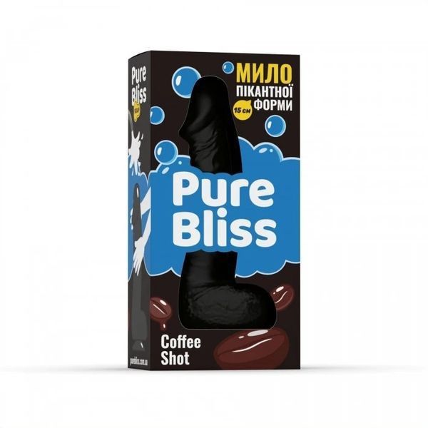 Penis-shaped soap Pure Bliss Coffee Shot with coffee aroma, black, 15 cm