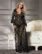 Пеньюар длинный кружевной Star Night и стринги, черный, XS/S R80497-1/XS/S фото 1