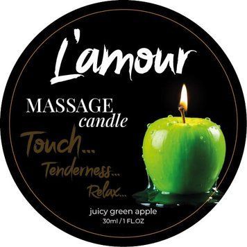 Świeca do masażu L'amour Juicy Green Apple o aromacie zielonego jabłka, 30 ml