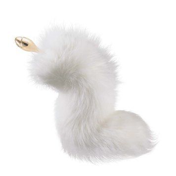 Металлическая анальная пробка Лисовый хвост LOCKINK SEVANDA White Fox-Tail SX0866 фото