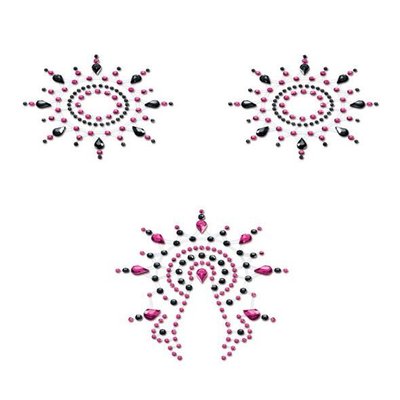 Пэстис из кристаллов Petits Joujoux Gloria set of 3 -/Pink, украшение на грудь и вульву SO3131 фото
