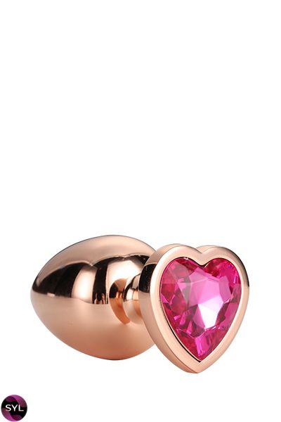 Dt21789 анальна пробка з серцем GLEAMING LOVE ROSE GOLD PLUG SMALL, Золотий DT21789 SafeYourLove