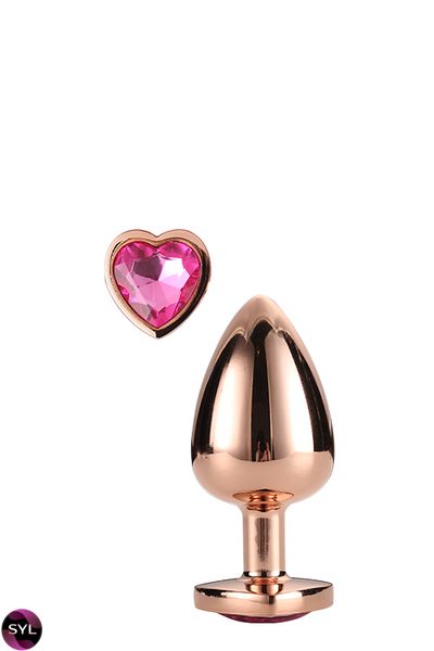 Dt21789 анальна пробка з серцем GLEAMING LOVE ROSE GOLD PLUG SMALL, Золотий DT21789 SafeYourLove