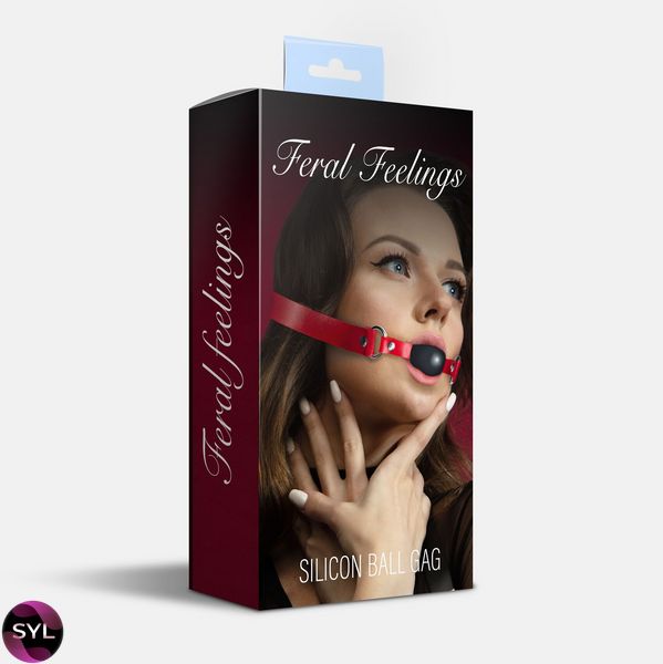 Кляп силіконовий Feral Feelings Silicon Ball Gag Red/Black, червоний ремінець, чорна кулька SO8268 SafeYourLove