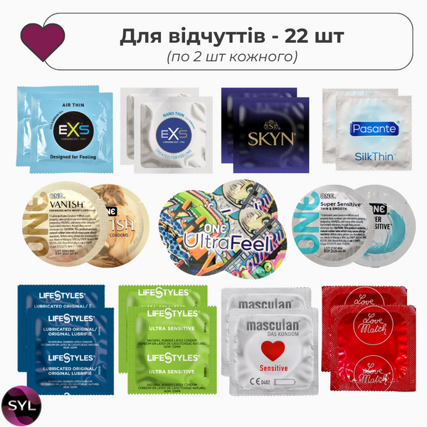 Набір презервативів для відчуттів 22 шт UCIU001169 SafeYourLove