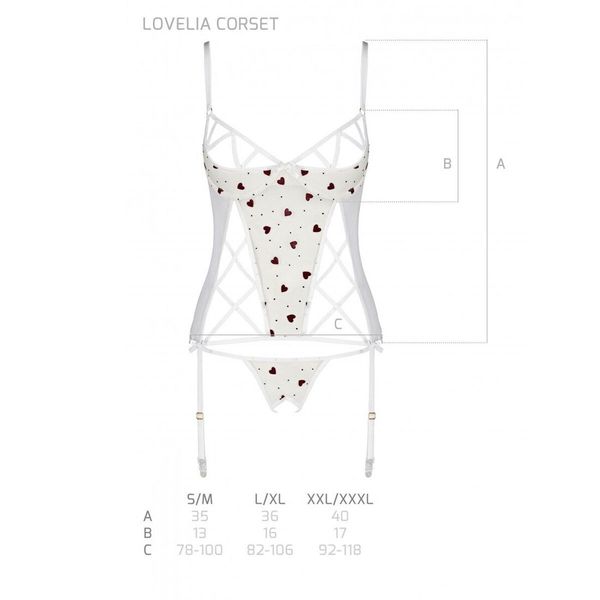 Корсет с подвязками + стринги Passion LOVELIA CORSET white SO4769 фото