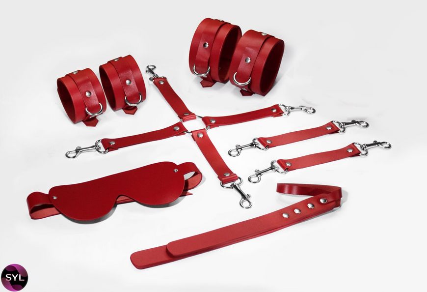 Набір Feral Feelings BDSM Kit 5 Red, наручники, поножі, хрестовина, маска, падл SO8273 SafeYourLove