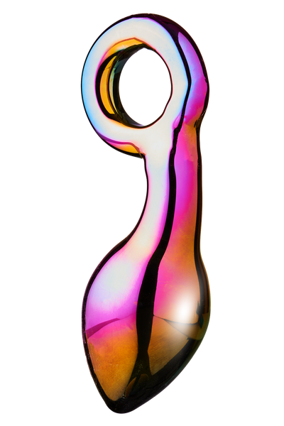 Anal plug made of borosilicate glass GLAMOR GLASS CHUNKY RING PLUG