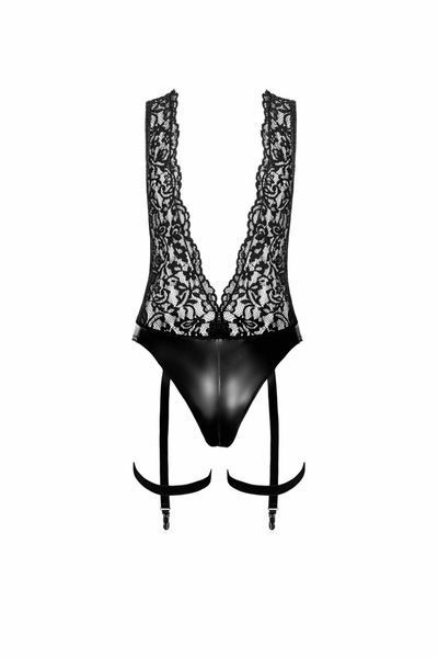 Seksowne body z głębokim dekoltem Noir Handmade Libido F297 czarne, rozmiar M