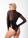 Боди Noir Handmade F321 Edge wetlook and mesh body with rings - M SX0358 фото 4