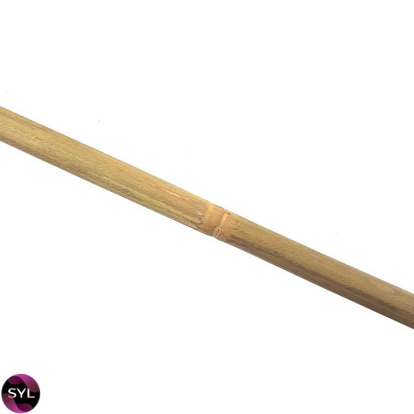 Трость бамбуковая 75 см , рукоятка натуральная кожа, черно-золотая SO5170 фото