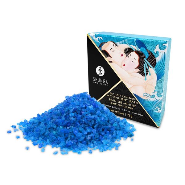 Shunga Moonlight Sól do kąpieli - Ocean Breeze (75 g), sól z Morza Martwego, olejki aromatyczne