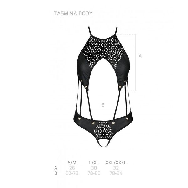 Боді з екошкіри з ремінцями та перфорацією Tamaris Body black L/XL — Passion SO5793 SafeYourLove