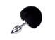Металева анальна пробка Кролячий хвостик Alive Fluffy Plug, колір Black, розмір S SO6312 SafeYourLove