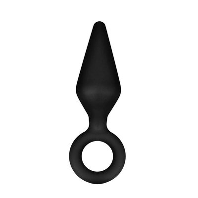 Анальный плаг с кольцом-стоппером Anal Adventures Platinum Silicone черный, 11.4 х 3.1 см T331706 фото