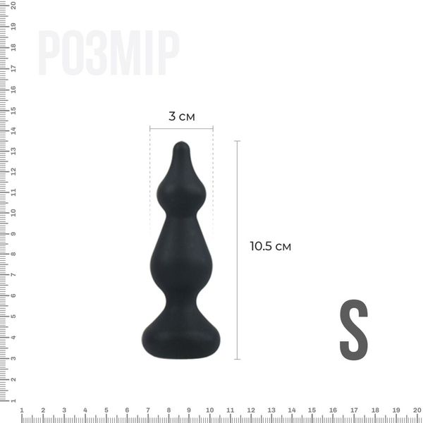 Анальна пробка Adrien Lastic Amuse Mini Black (S) з двома переходами, макс. діаметр 3 см AD20289 SafeYourLove