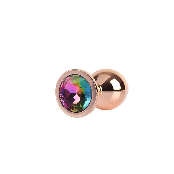 Gold CHISA MATRIX MONT gold anal plug with multi-colored stone, size M