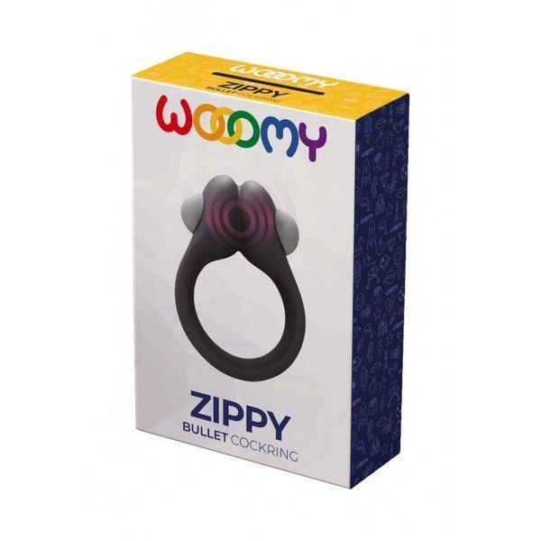 Pierścień wibracyjny na penisa Wooomy Zippy, 1 tryb wibracji, średnica 3&ndash;4,2 cm