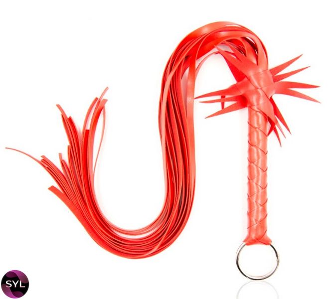 Флогер з квіткою DS Fetish Flogger L red with flower 292000104 SafeYourLove