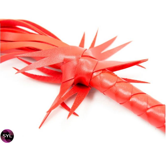 Флогер з квіткою DS Fetish Flogger L red with flower 292000104 SafeYourLove