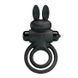 Pretty Love Bunny III double cock ring, 9.7 x 4 cm, Black