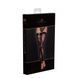 Sexy open toe stockings L F243 Noir Handmade, with patterns, black