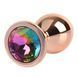 Gold CHISA MATRIX MONT gold anal plug with multi-colored stone, size M