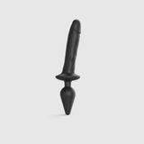 Korek analny z dildo 2w1 Strap-On-Me SWITCH PLUG-IN REALISTYCZNY DILDO Czarny XXL, średnica 5,2/3,9 cm