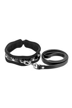 Поводок из натуральной кожи Fetish Tentation Premium Patent leather chocker and leash SX1098 фото