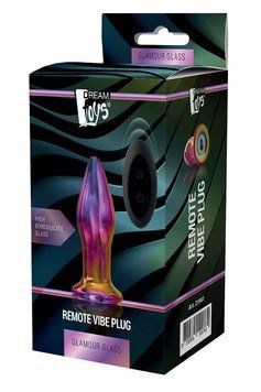 Wibrujący szklany korek analny Dream Toys GLAMOUR GLASS PLUG