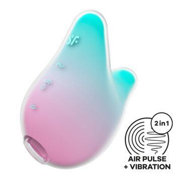 Вакуумний кліторальний стимулятор з вібрацією Satisfyer Mermaid Vibes Mint/Pink, 2 мотори SX1209 SafeYourLove