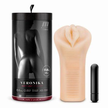M For Men Veronika realistyczny masturbator z wibrującą kulką, 7,6 cm x 16,5 cm