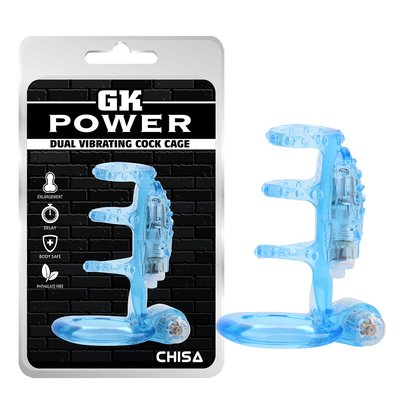 Насадка Chisa GK Power Dual Vibrating Cock Cage Blue 57339/CN-461657339 фото