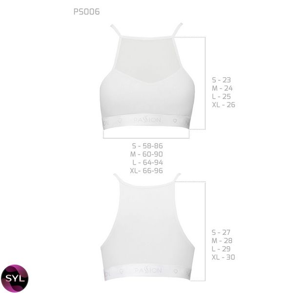 Спортивний топ з прозорою вставкою Passion PS006 TOP white, SO4245 SafeYourLove