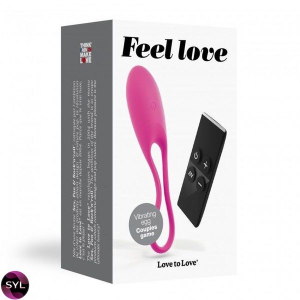 Виброяйцо Love To Love Feel Love Pink с пультом ДУ и регулированием интенсивности SO3087 фото