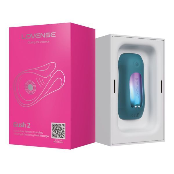Lovense Gush 2 smart vibrating masturbator for the head of the penis, oscillating platform, straps for fixation