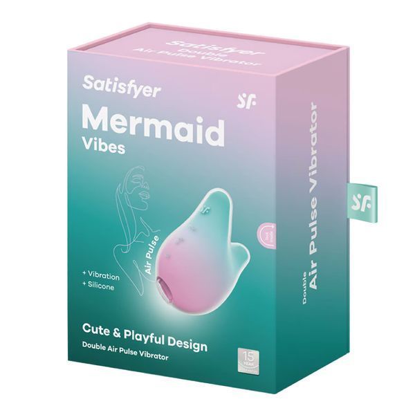 Вакуумный клиторальный стимулятор с вибрацией Satisfyer Mermaid Vibes Mint/Pink, 2 мотора SX1209 фото