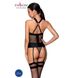 Сетчатый комплект корсет с халтером, съемные подвязки и трусики Passion Amanda Corset black SO5318 фото 2