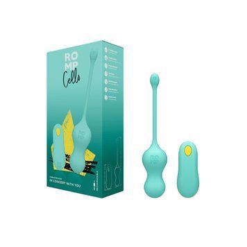 Vibrating egg with remote control Romp Cello, turquoise