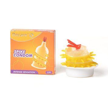 Насадка на член Recare Spike Condom Yellow (презерватив з вусиками та спіраллю шипів) SX3349 SafeYourLove