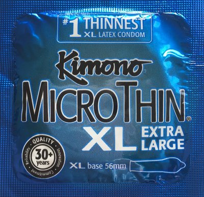 Тончайшие большие презервативы Kimono Microthin XL UCIU000305 фото