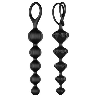 Набір анальних намистин Satisfyer Beads Black, силікон, макс. діаметр 3,3 см та 3,5 см SO2740 SafeYourLove