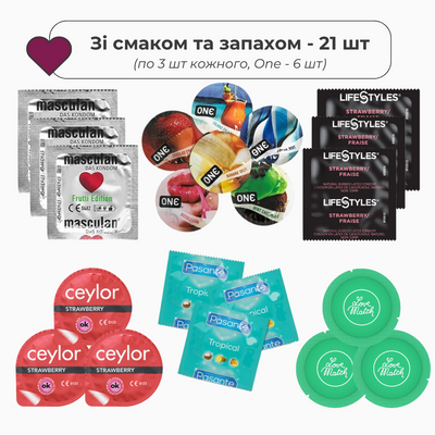 Набір презервативів зі смаком та запахом 21 шт UCIU001172 SafeYourLove