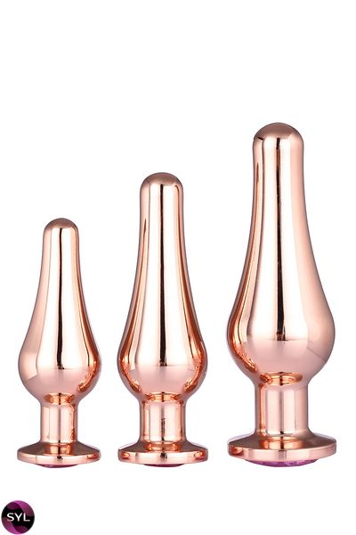 DT21875 набір анальних пробок конічної форми Dream Toys GLEAMING LOVE PLEASURE SET ROSE GOLD DT21875 SafeYourLove