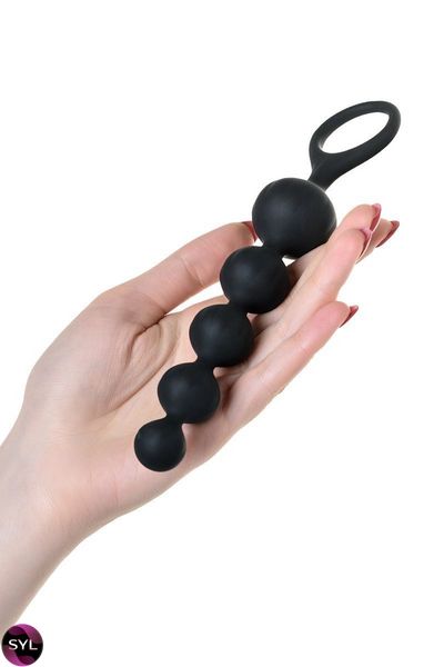 Набір анальних намистин Satisfyer Beads Black, силікон, макс. діаметр 3,3 см та 3,5 см SO2740 SafeYourLove