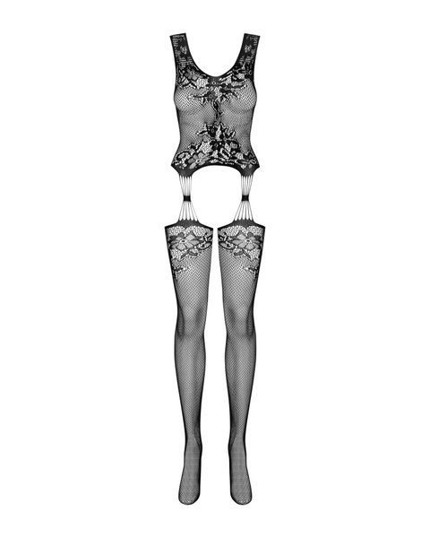 Бодистокинг Obsessive Bodystocking F221 , силуэтный цветочный рисунок, имитация чулок SO7228 фото