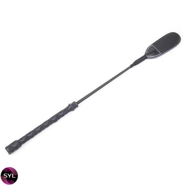 Стек DS Fetish екошкіра Whip PU Leather riding crop, чорний, 46 см 292401134 SafeYourLove