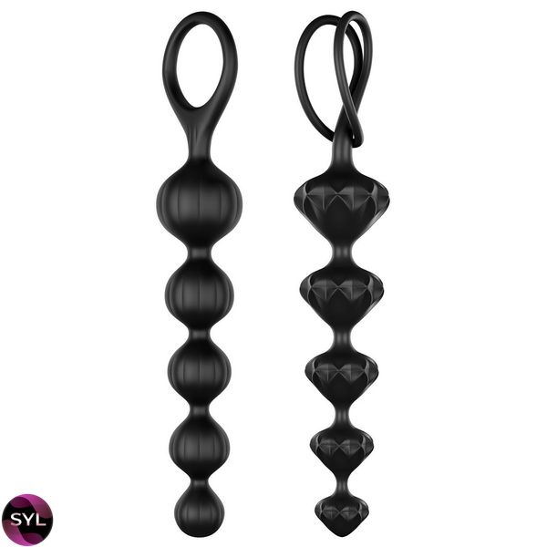 Набір анальних намистин Satisfyer Beads Black, силікон, макс. діаметр 3,3 см та 3,5 см SO2740 SafeYourLove