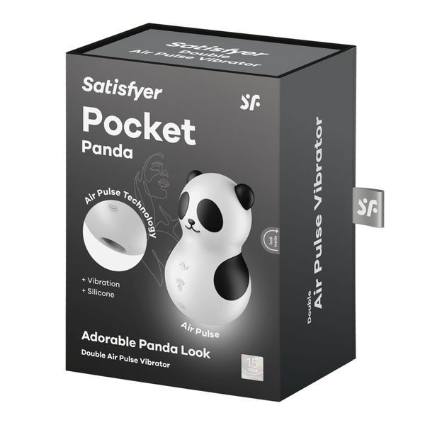 Satisfyer Pocket Panda wibrujący stymulator pr&oacute;żniowy, 12 tryb&oacute;w wibracji, 11 poziom&oacute;w podciśnienia