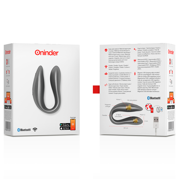 Смарт вибратор для пар DOUBLE PLEASURE, цвет: черный Oninder (Испания) O937706 фото